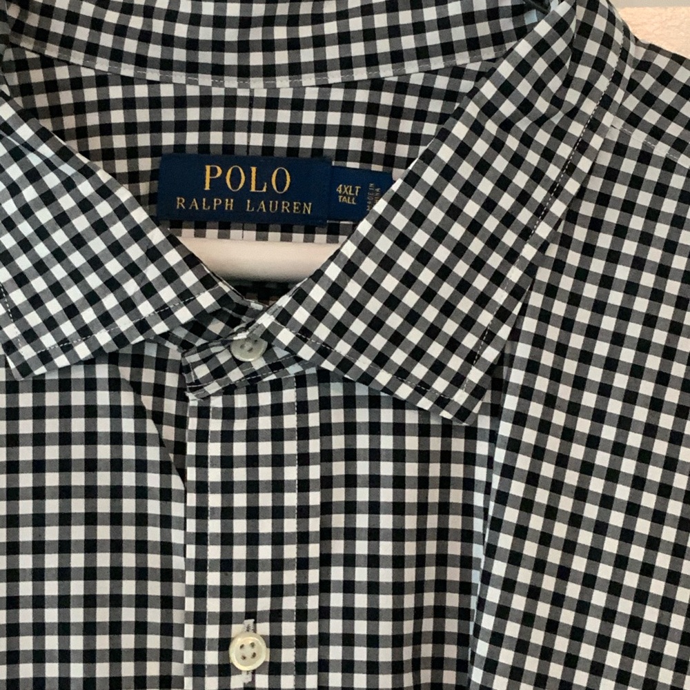 Black gingham dress shirt